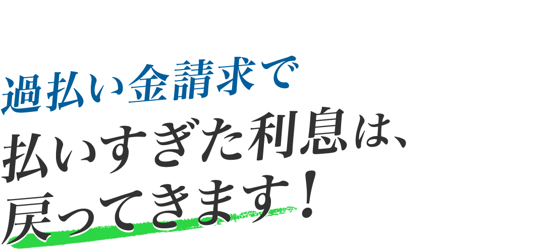 過払い金請求で払いすぎた利息は、戻ってきます!